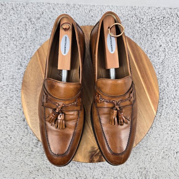 Johnston and Murphy Mens 11W Wide Signature Series Brown Casual Tasseled Loafer main image 12